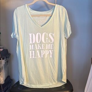 Torrid Light Green Short Sleeve Tee with Dogs Make Me Happy Graphic